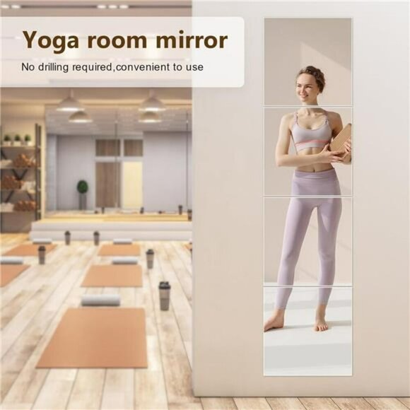 Acrylic Mirror Tiles Full Length Shatterproof Wall Mirrors for Bedroom Gym Door - Picture 6 of 8